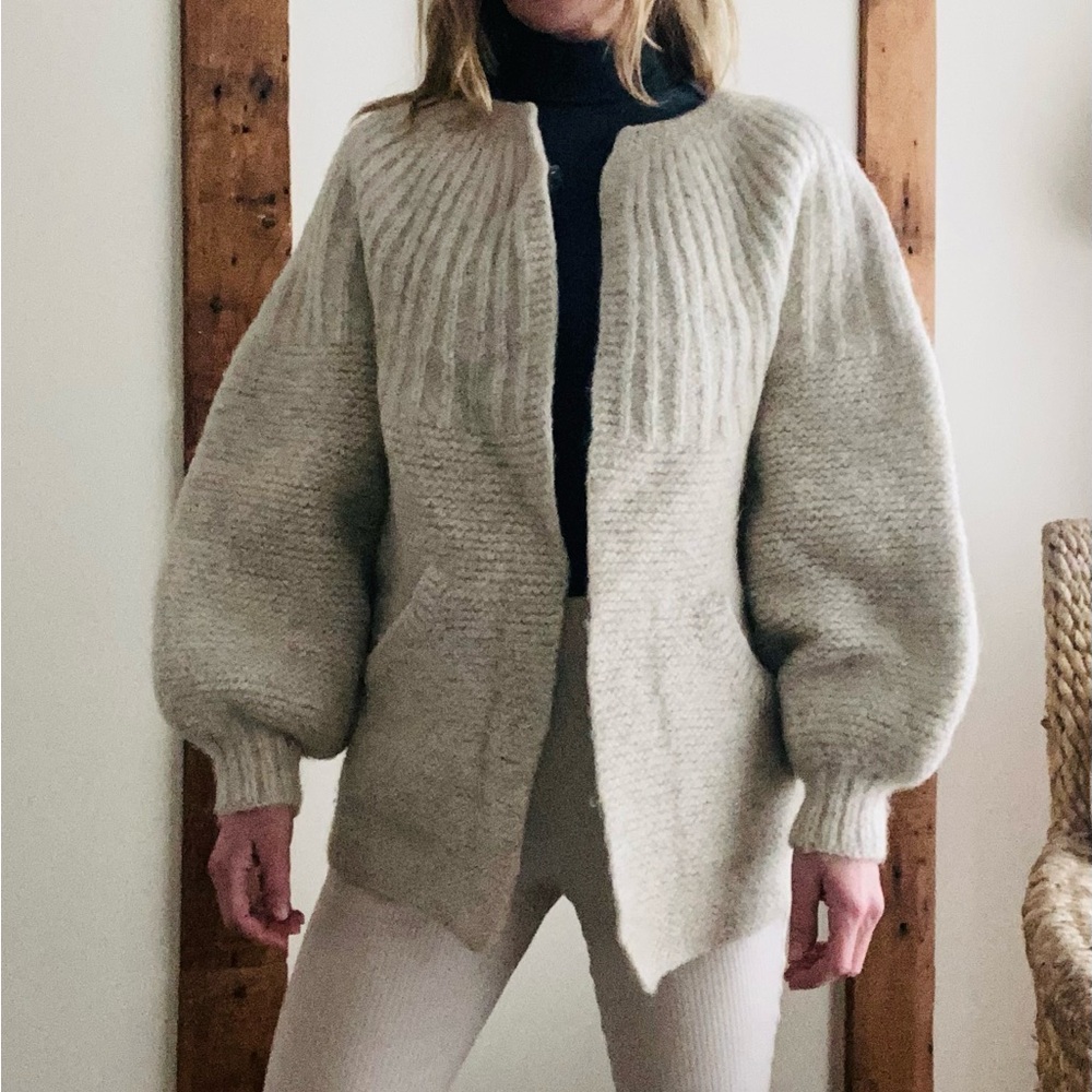 Custom Designed Hand Knit Wool Sweater Coat